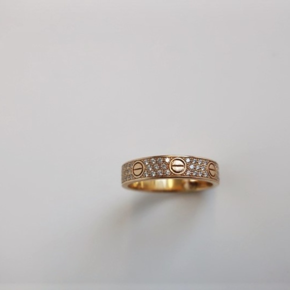 Cartier Love Wedding Band Diamond-Paved 18k Rose - Picture 4 of 5